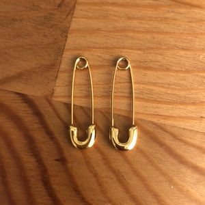 Safety pin gold plated earrings